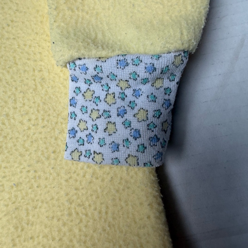 Vintage Gerber Baby 12 Months One Piece Footed Sleeper Blue & Yellow Footie 90s - Picture 2 of 9